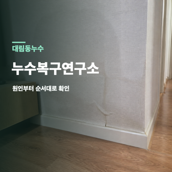 대림동누수 복구 판단 기준을 설명하는 예시 이미지